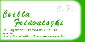 csilla fridvalszki business card